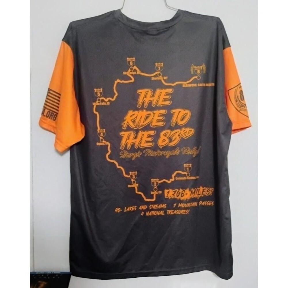 STRIFE SPORTS BAB USA RIDE TO THE 83RD STURGIS MOTORCYCLE RALLY MENS XL T-SHIRT